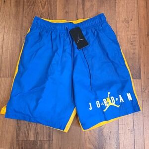 Jordan M23 Active Men's Basketball Shorts Blue Yellow Gold Size M NWT